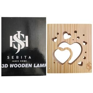 Wooden 3D LED Light Secure Energy Saving, 360 Degree Illumination Mini Lamp for